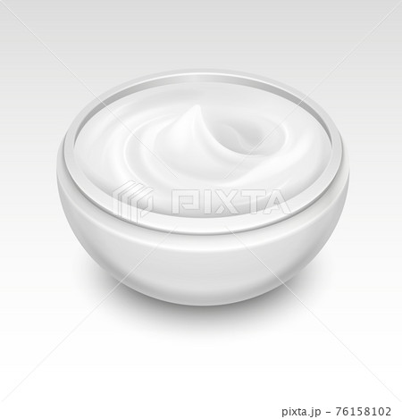 Bowl with white cream illustration 76158102