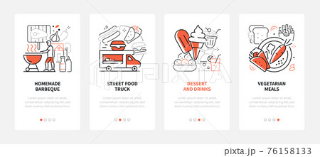Street food - modern line design style web banners 76158133