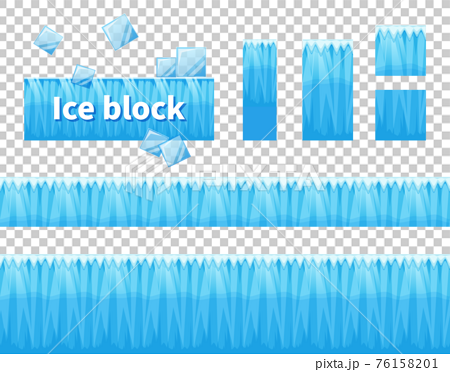 横スクロールゲームの氷の地面 ブロック イラスト素材のイラスト素材