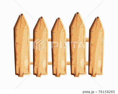 Cartoon rural wooden fence illustration 76158265