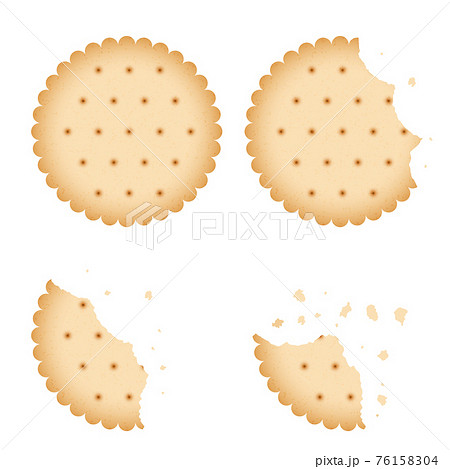 Bitten chip biscuit cookie, cracker set 76158304