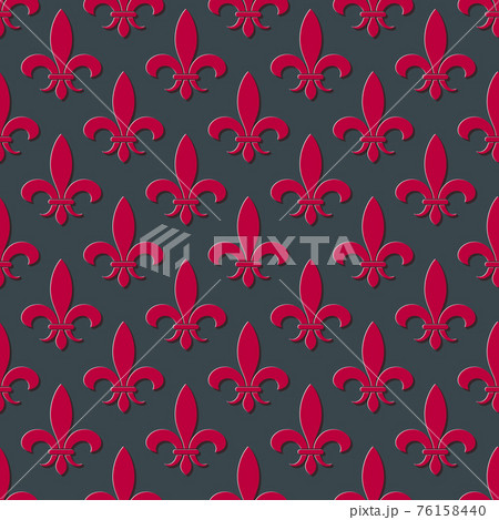 Red fleur de lis seamless background 76158440
