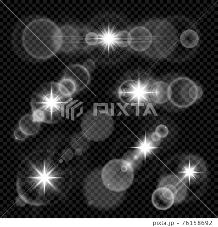 Camera lens flares star lights and glow set Camera lens flares star lights and glow set 76158692