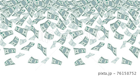 Falling dollar sign, money rain. Seamless pattern for finance concept 76158752