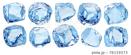 Ice cubes isolated on white background 76159373