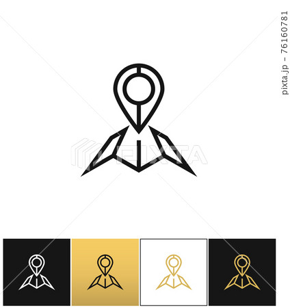 Map with pin sign or global mapping location icon 76160781