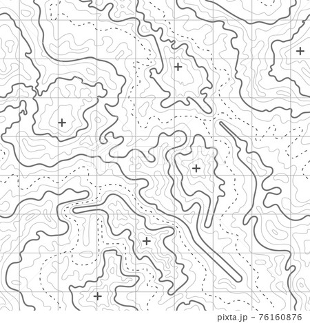 Topographic map background with mountain texture and grid. 76160876