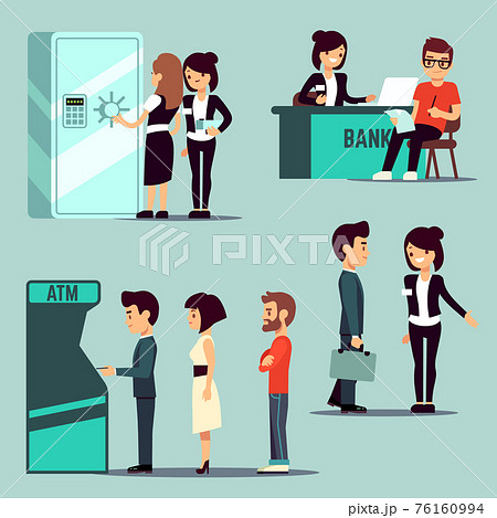People in the bank, banking service, business concept People in the bank, banking service, business concept 76160994
