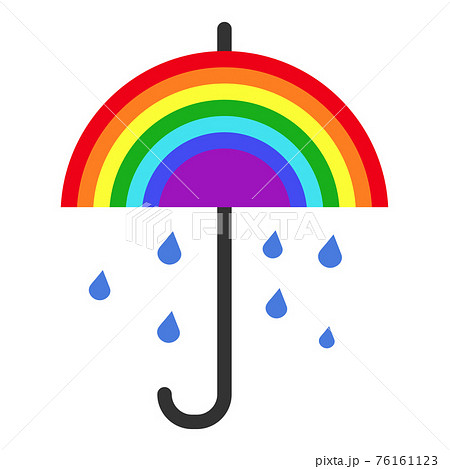 rainbow umbrella and falling rain rainbow umbrella and falling rain 76161123
