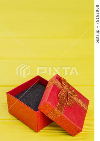 Opened decorative gift box. Opened decorative gift box. 76163968