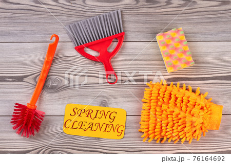 Tools and products for house cleaning. Tools and products for house cleaning. 76164692
