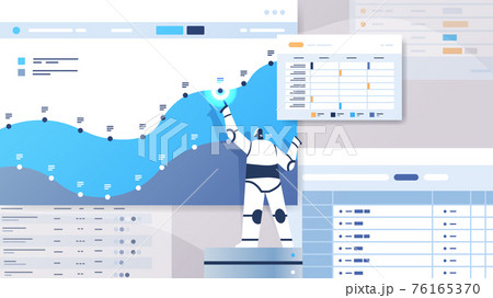 modern robot analyzing statistics graph financial data analyzing artificial intelligence technology concept modern robot analyzing statistics graph financial data analyzing artificial intelligence technology concept 76165370