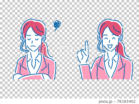 ビジネス　人物　お悩み　解決　イラスト 76165402