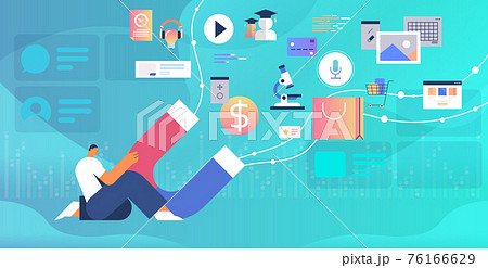 businessman holding big magnet promotion campaign social media marketing concept horizontal businessman holding big magnet promotion campaign social media marketing concept horizontal 76166629
