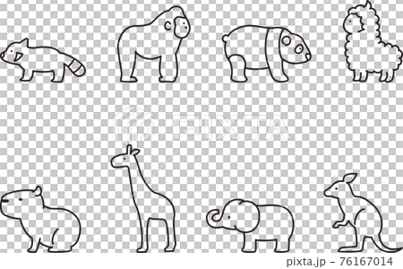 Animal line drawing set simple - Stock Illustration [76167014] - PIXTA