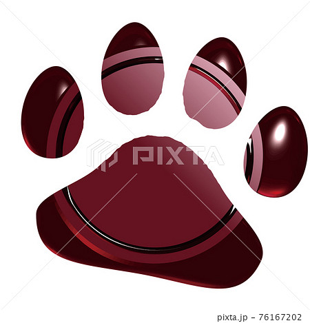 犬猫足あとのシーリングワックス風フレーム赤　ベクターイラスト 76167202