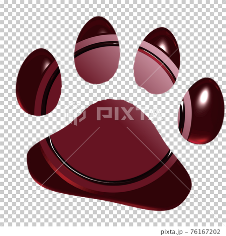 犬猫足あとのシーリングワックス風フレーム赤　ベクターイラスト 76167202