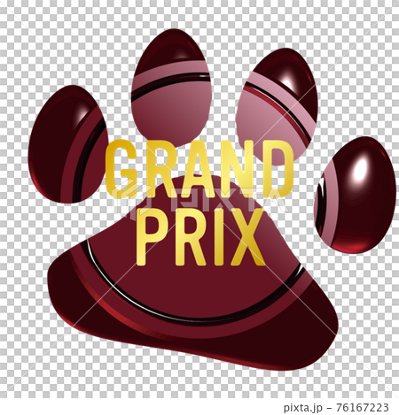 Grandprix 犬猫足あとのシーリングワックス風フレーム赤　ベクターイラスト 76167223