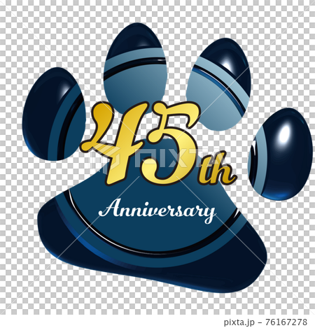 45周年 犬猫足あとのシーリングワックス風フレーム赤 ベクターイラスト 45周年 犬猫足あとのシーリングワックス風フレーム赤 ベクターイラスト 76167278