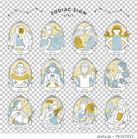 Horoscope / Simple twelve constellation girls (with frame) 76167831