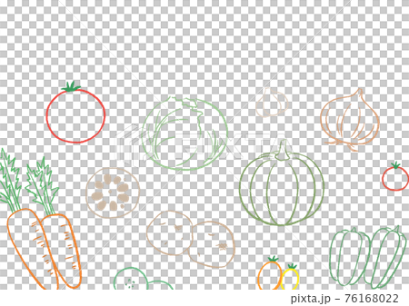 溫柔的蔬菜插畫套裝【線稿/彩色】 76168022