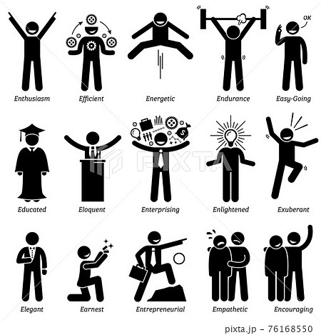 Positive Personalities Character Traits. Stick Figures Man Icons. Starting with the Alphabet E. Positive Personalities Character Traits. Stick Figures Man Icons. Starting with the Alphabet E. 76168550