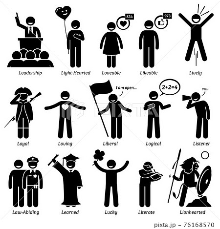 Positive Personalities Character Traits. Stick Figures Man Icons. Starting with the Alphabet L. Positive Personalities Character Traits. Stick Figures Man Icons. Starting with the Alphabet L. 76168570