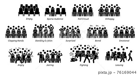 Audience Crowd And People Reactions Toward のイラスト素材