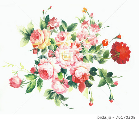 透明水彩 水彩画 花 76170208