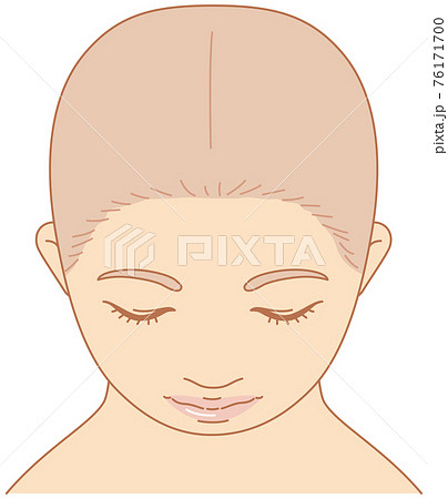 女性 頭頂部 ロングヘアのイラスト素材