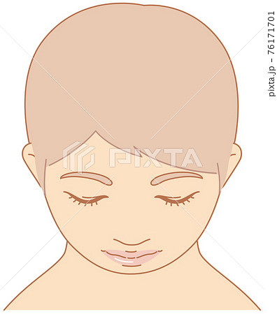 女性 頭頂部 ショートヘアのイラスト素材