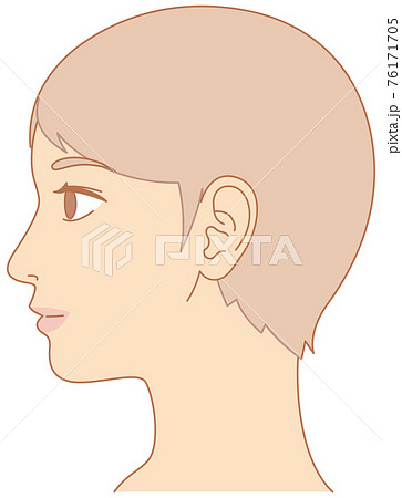 女性 横顔 ショートヘアのイラスト素材