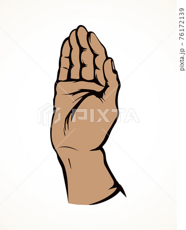 To point with finger. Vector drawing 76172139