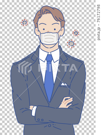 男式西裝面具雙臂交叉簡單 男式西裝面具雙臂交叉簡單 76172798