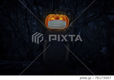 Halloween and coronavirus or covid-19 concept 76173007