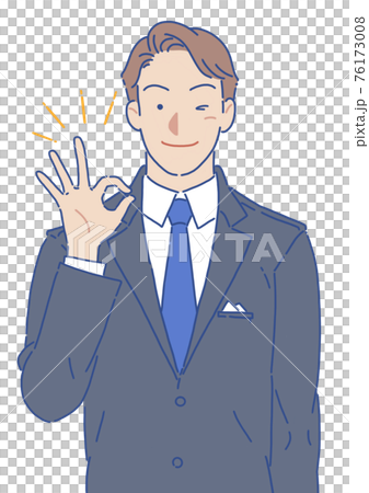 Men in suits that give an OK sign Wink Simple 76173008