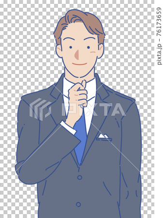 拳を握るスーツの男性 シンプル 76173659