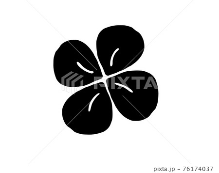 かわいいクローバー(クロ色)/手書きイラスト素材 かわいいクローバー(クロ色)/手書きイラスト素材 76174037