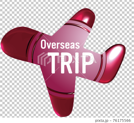 OverseasTrip 飛行機のシーリングワックス風フレーム赤 ベクターイラスト OverseasTrip 飛行機のシーリングワックス風フレーム赤 ベクターイラスト 76175566