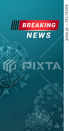 Breaking news live screen world map background. Vector illustration, banner template 76176508