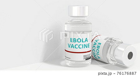 EBOLA VACCINE text on the label of the medical vials. 3D rendering 76176887