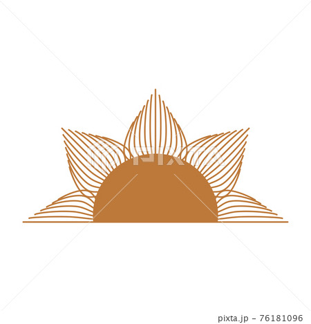 Magic concept, half vintage sun with cat's eye, trending beige. Figure astrology, Boho design, pagan symbols for divination 76181096