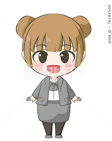 ビジネス系 笑顔の女性 アニメ風デフォルメイラストのイラスト素材 ビジネス系 笑顔の女性 アニメ風デフォルメイラストのイラスト素材
