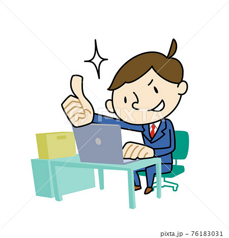 オフィスワークの男性 バッチリのイラスト素材