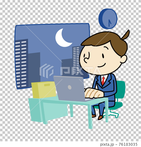 オフィスワークの男性　残業 76183035