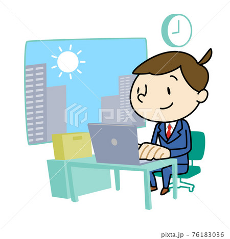 オフィスワークの男性　朝活 76183036