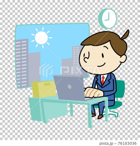 オフィスワークの男性　朝活 76183036