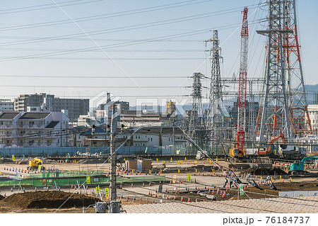【リニア駅建設地　橋本駅付近の工事】 76184737