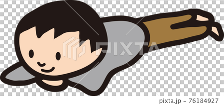 Dad lying on his stomach relaxed illustration 76184927