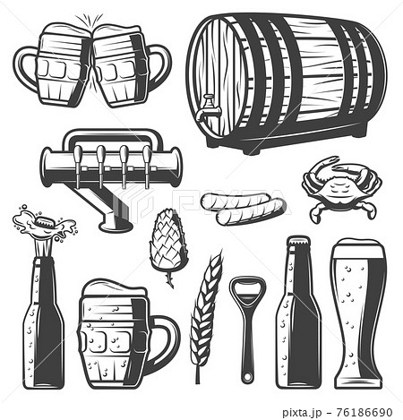 Vintage Beer Elements Collection 76186690